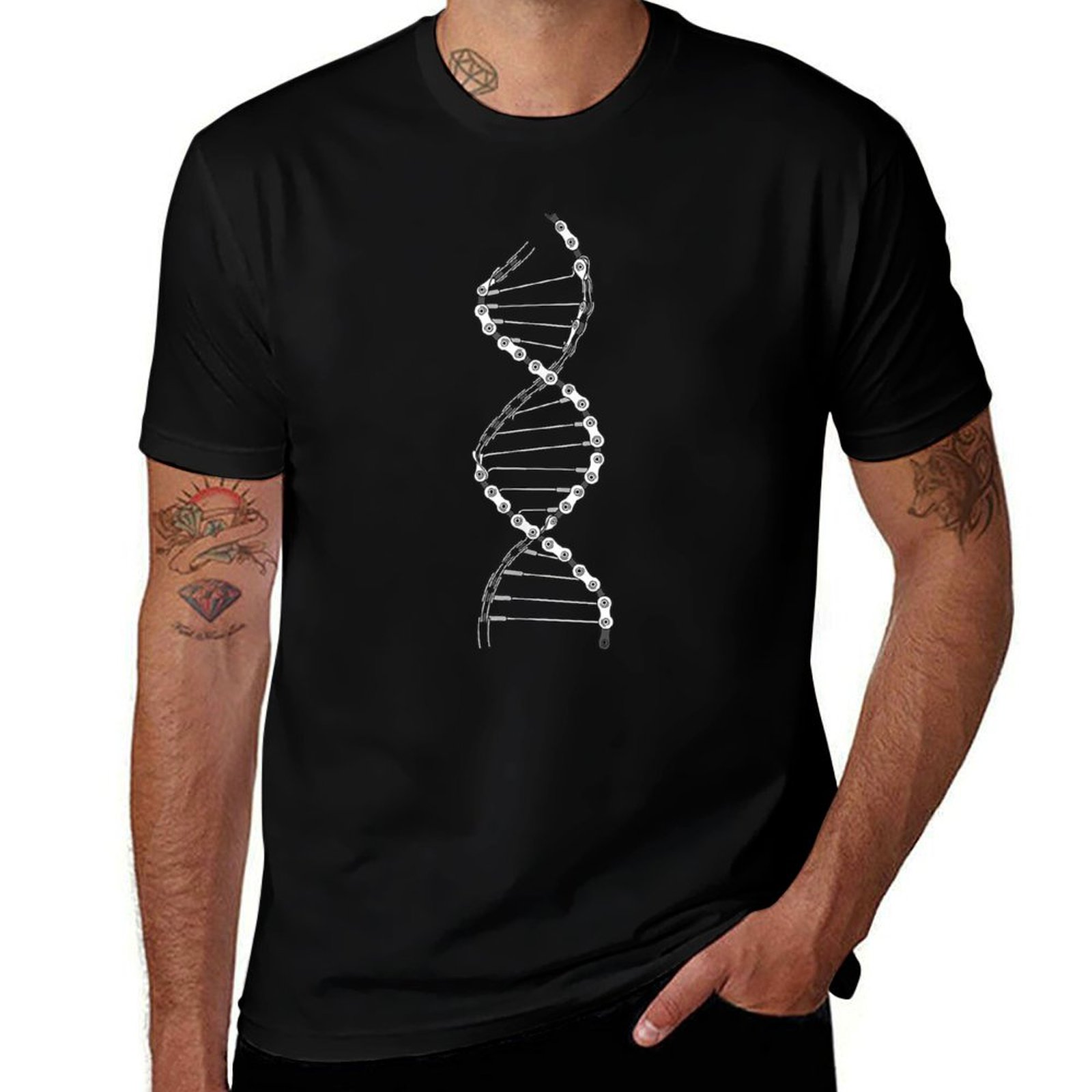 Mountain Biking Outfit - Lustiges DNA-Fahrrad-Ketten-T-Shirt für Mountainbike-Liebhaber, Kurzarm-Arbeits-Oberteil