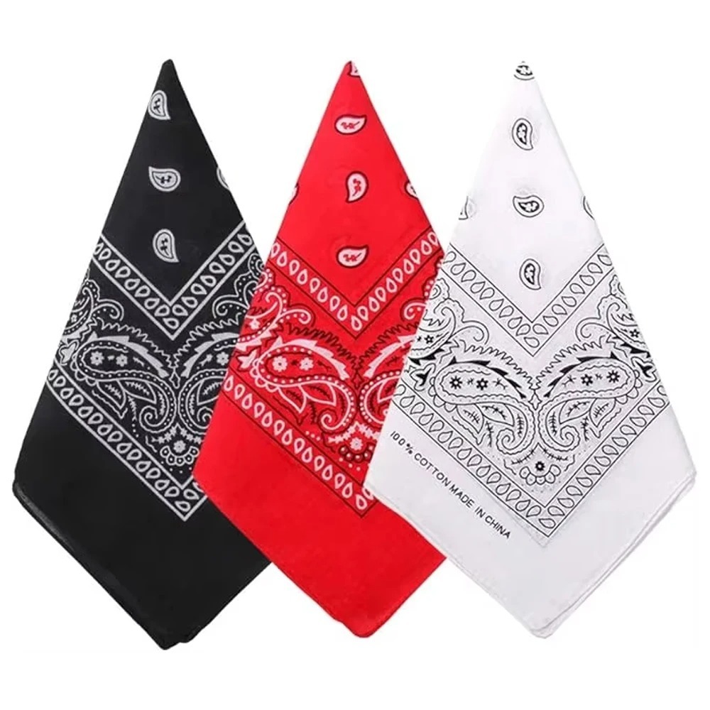 Men'S Mountain Biking Shoes - Hip-Hop Baumwoll-Bandana Quadratischer Schal 54cm*54cm Schwarz-Rot