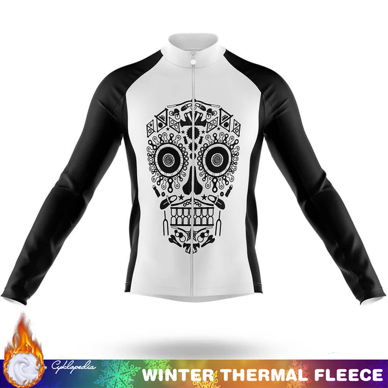 Mountain Biking Outfit - Mountainbikes Fleece Jersey Radfahren SKULL Herren