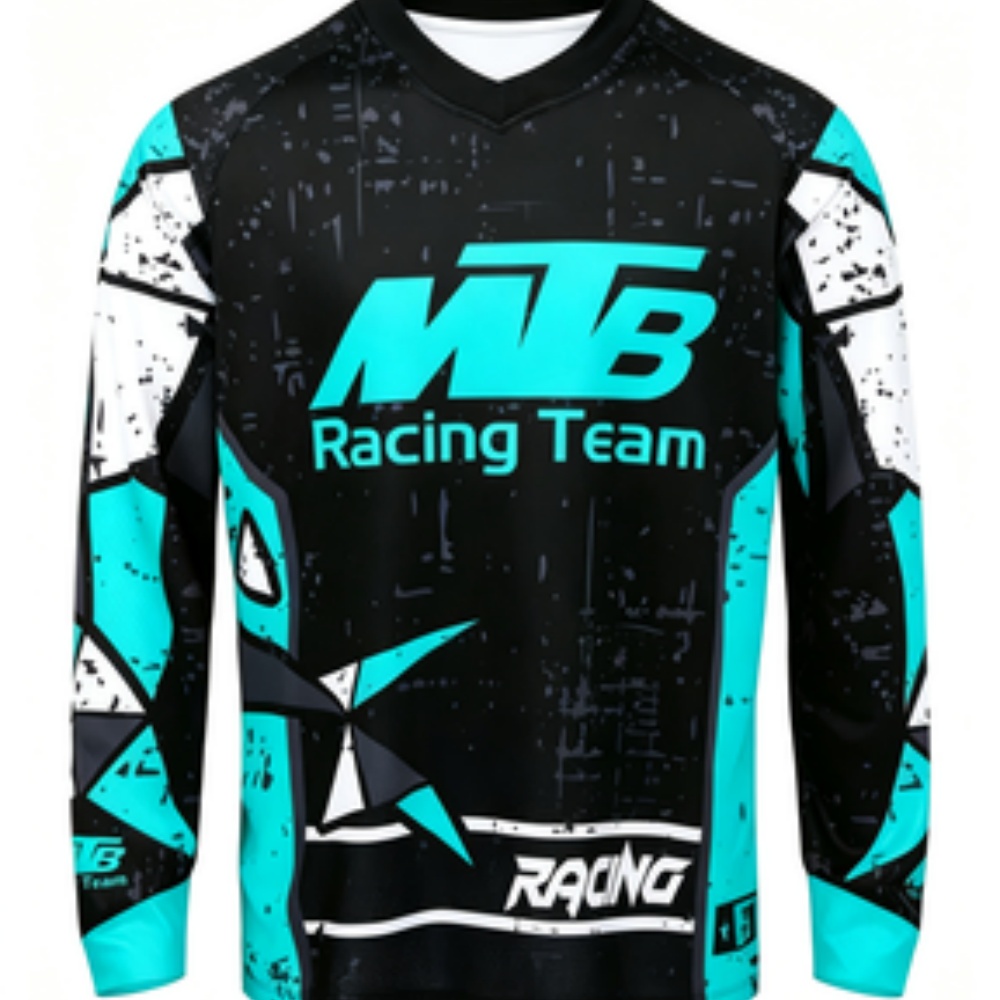 Mountain Biking Usa - Team Langarm-Sportoberteil Atmungsaktives Schnelltrocknendes Gewebe Professionelles